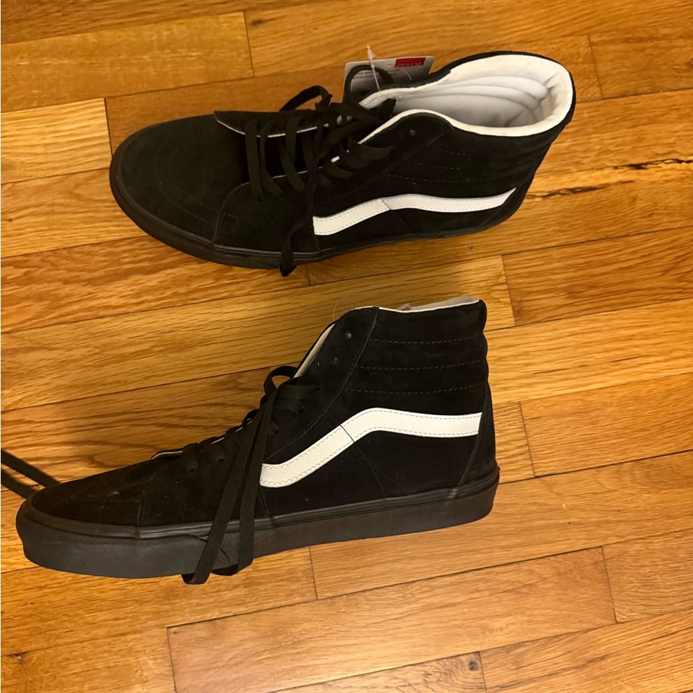 Vans Black and White High-Top Sneakers